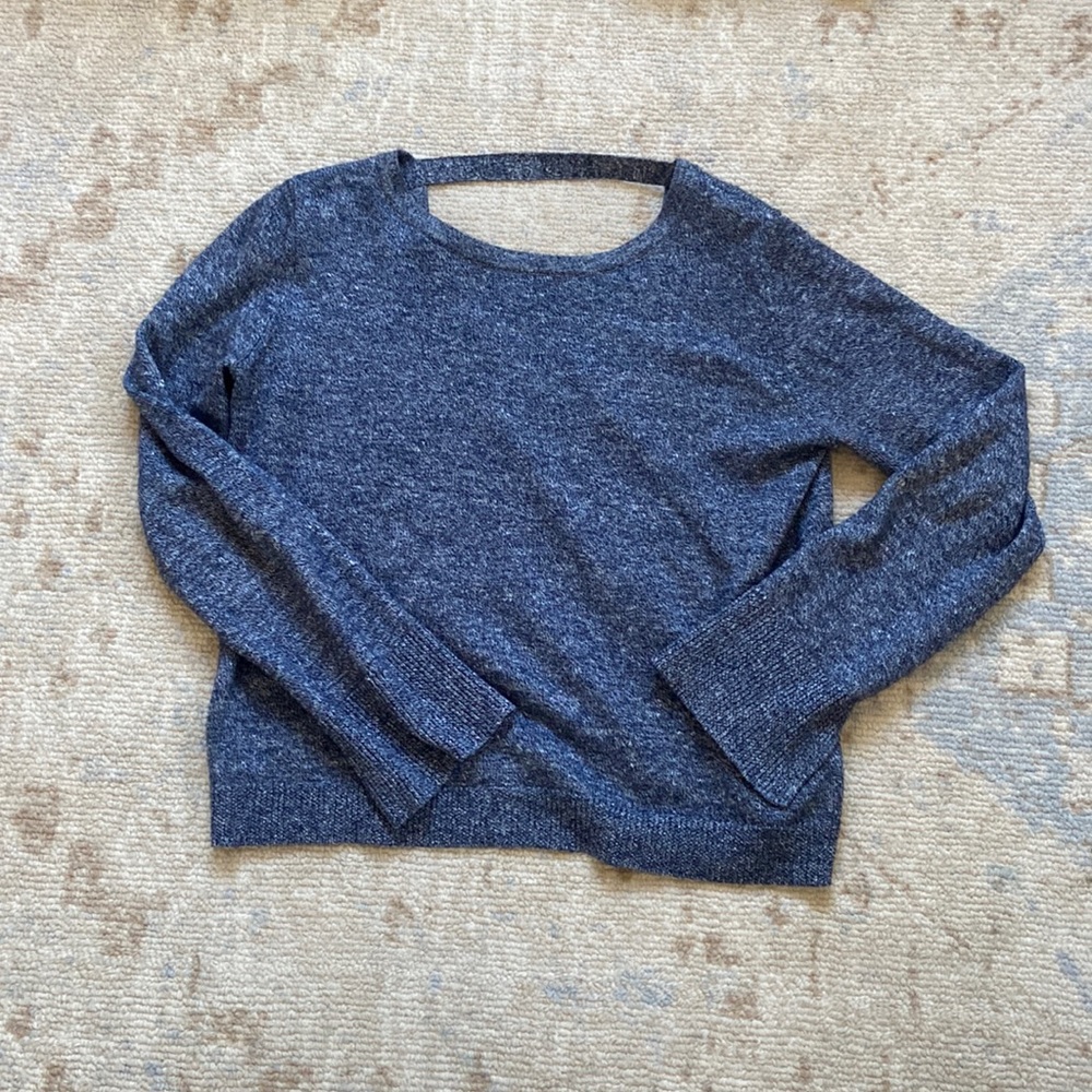 V-back theory sweater